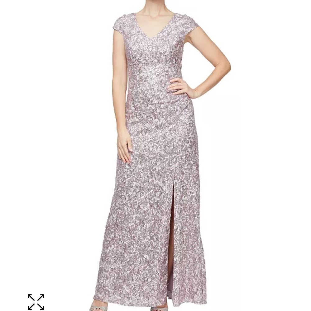 Alex evenings gown. Size 8. Mauve color with gorgeous sequins.